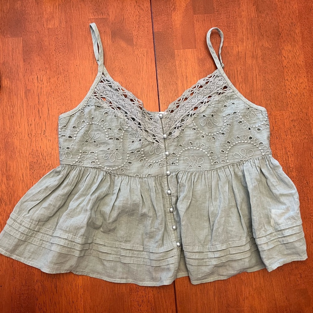 AE Pearl Button Babydoll Tank Top - Medium NWOT